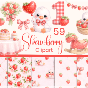 Kit Digital Morango Berry First Birthday 4