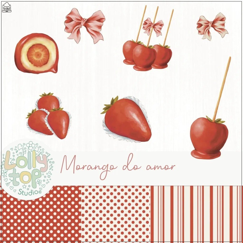 Kit Digital Morango Do Amor 6