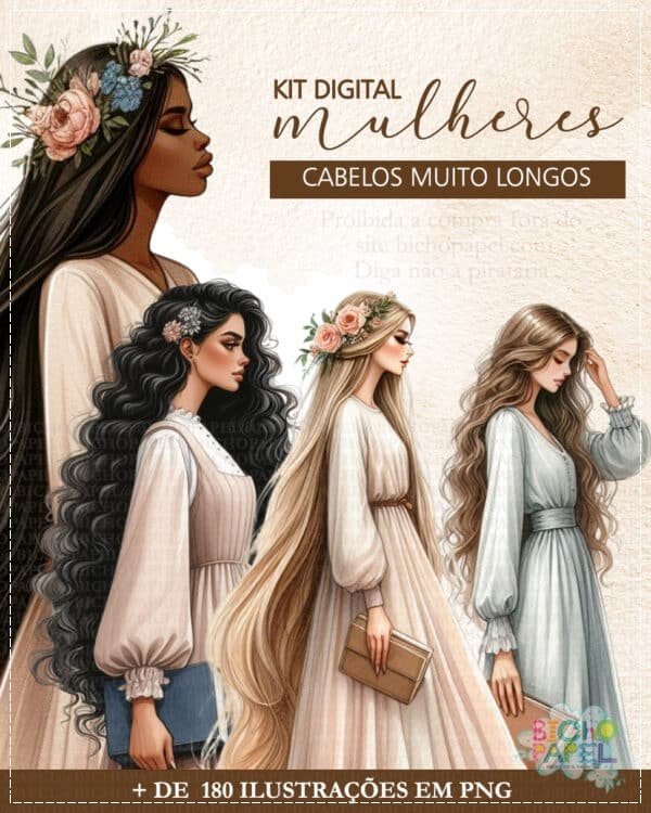 Kit Digital Mulheres Cabelos Longos 11