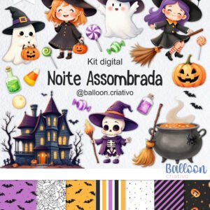 Kit Digital Noite Assombrada Balloon Criativo 8