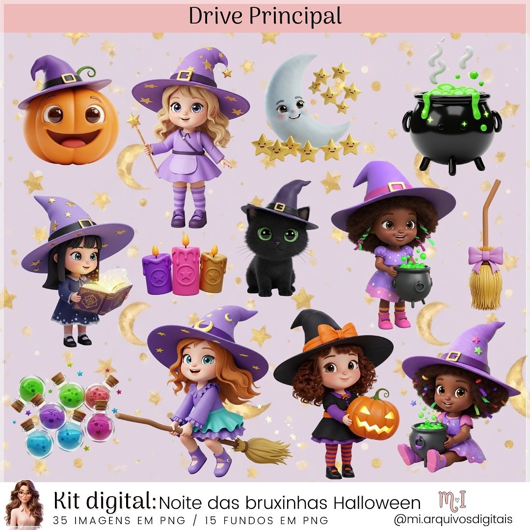 Kit Digital Noite Das Bruxinhas Halloween 14