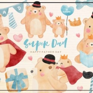 Kit Digital Pai Urso Dia Dos Pais Aquarela 18