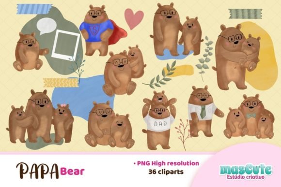Kit Digital Papai Urso Dia Dos Pais 2