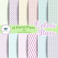 Kit Digital Papeis Estrellas 5