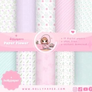 Kit Digital Papeis Flores 3