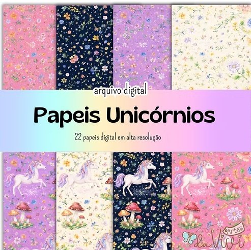 Kit Digital Papel Digital Unicornio 2