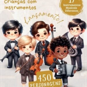 Kit Digital Personagens Meninos Instrumentos 13