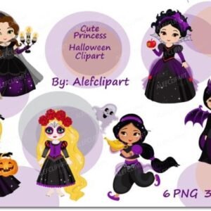 Kit Digital Princesas Disney Halloween 1