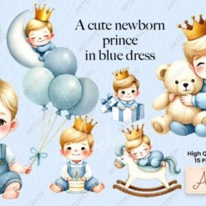Kit Digital Principe Baby Azul 8