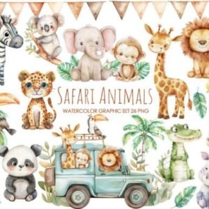 Kit Digital Safari Aquarela 13