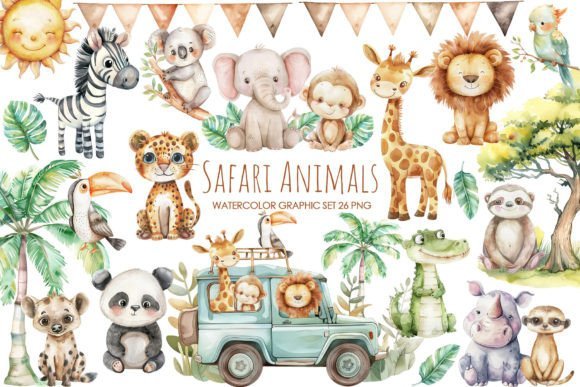 Kit Digital Safari Aquarela 13