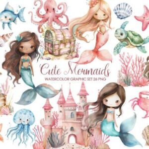 Kit Digital Sereia Cute 14
