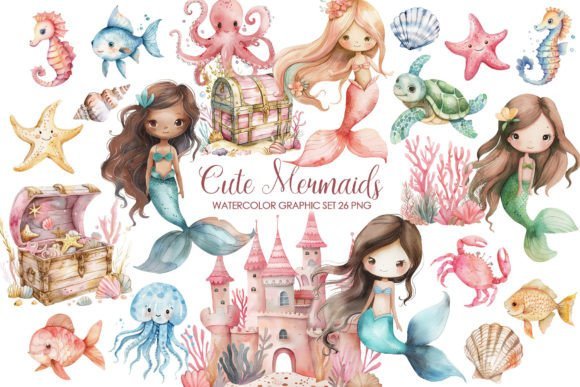 Kit Digital Sereia Cute 14