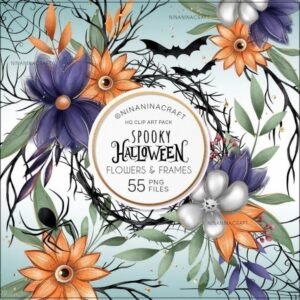 Kit Digital Spooky Halloween Flowers E Frames 13