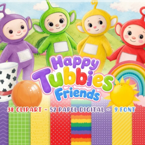 Kit Digital Teletubbies Happy Tubbies Friends 14