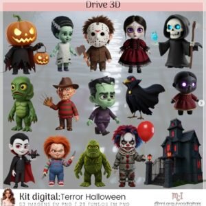 Kit Digital Terror Halloween 3d 16