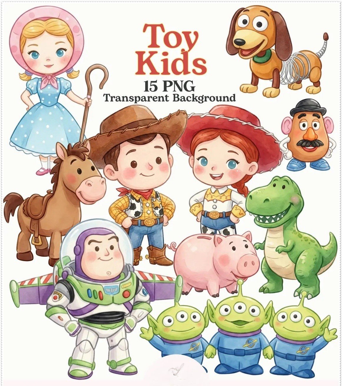 Kit Digital Toy Story Cute Aquarelado