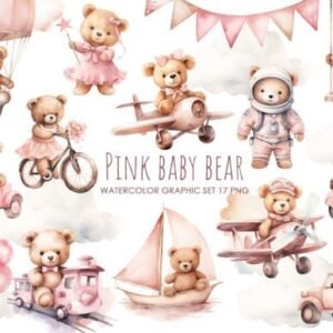 Kit Digital Ursinha Rosa Baby 16