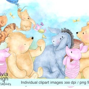 Kit Digital Ursinho Pooh Aquarela 19