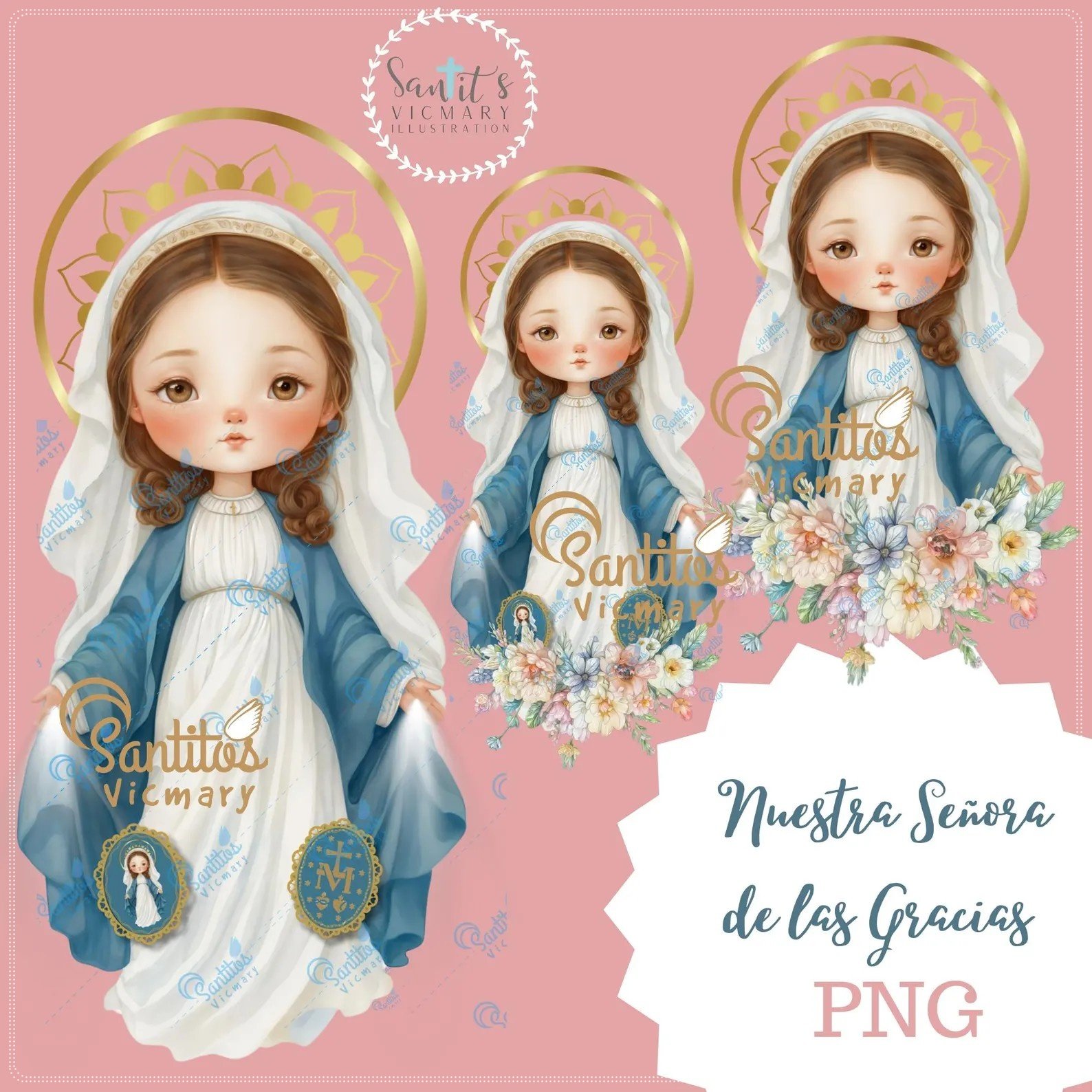 Kit Digital Virgen De La Milgrosa, De Nossa Senhora Das Graças Medalha Milagrosa 15