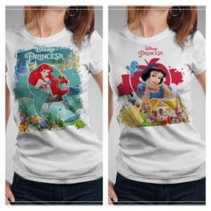 Sublimação Camisetas Princesas Disney