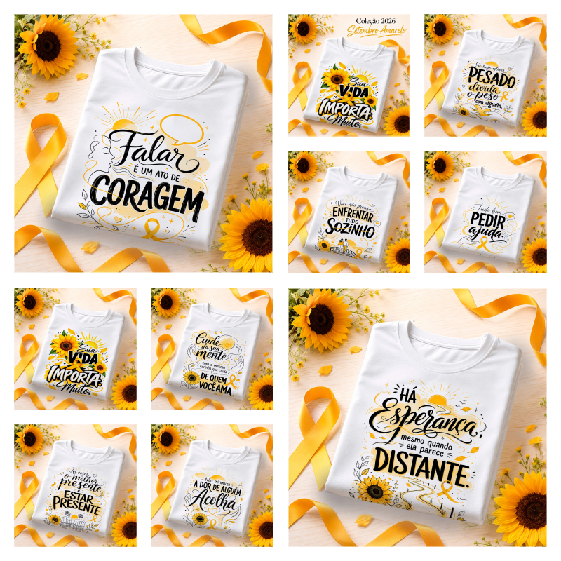 Sublimação Camisetas Setembro Amarelo