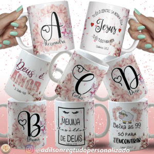 Sublimação Caneca Alfabeto Bíblico