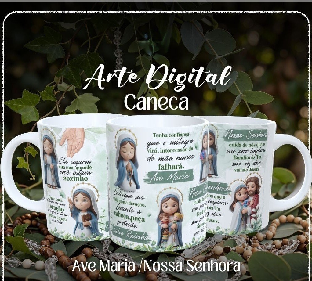 Sublimação Caneca Ave Maria Nossa Senhora