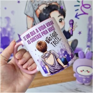Sublimação Caneca Bts JIn E Namjoon Se Um Dia A Vida Te Der As Costas Lá