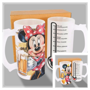 Sublimação Caneca Chopp Mickey E Minnie