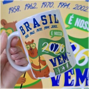 Sublimação Caneca Copa Do Mundo Brasil Capivibes