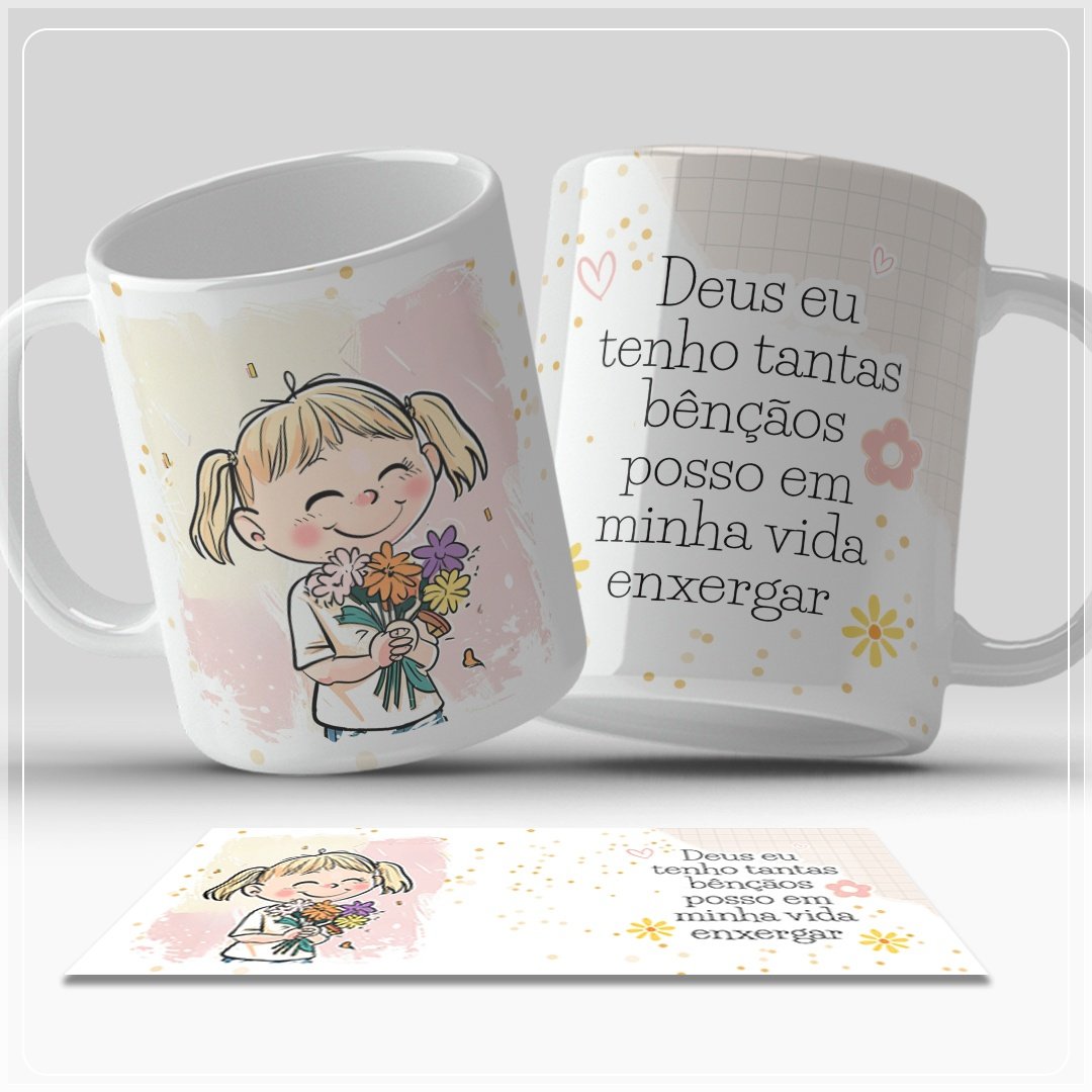 Sublimação Caneca Deus Eu Tenho Tantas Bênçãos