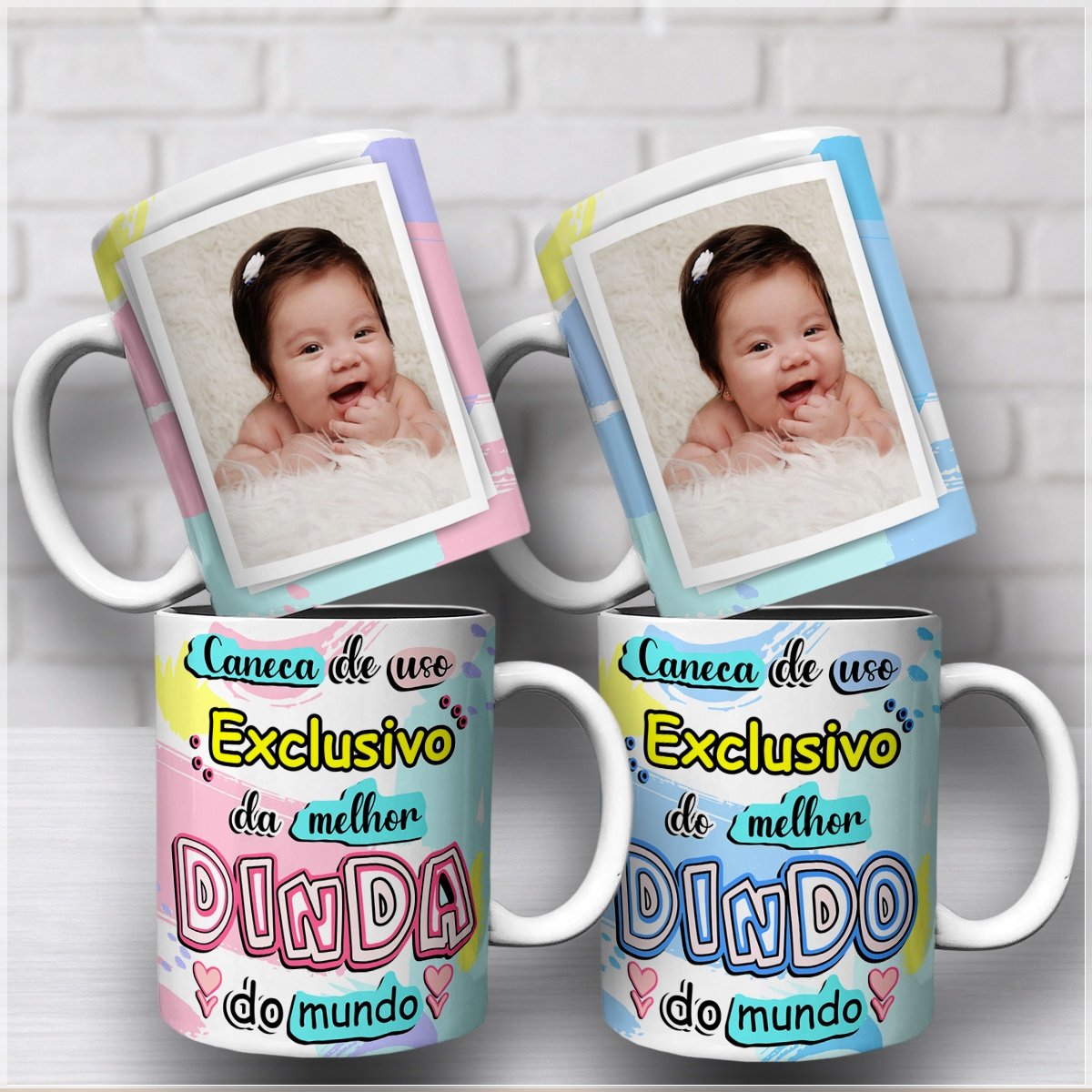 Sublimação Caneca Dindo E Dinda Com Foto