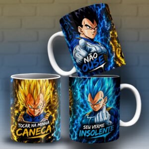 Sublimação Caneca Dragon Ball Vegeta Seu Verme Insolente