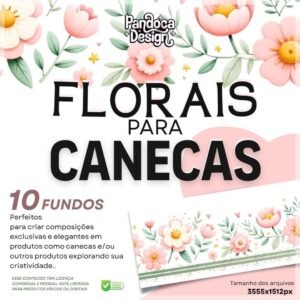 Sublimação Caneca Florais 1