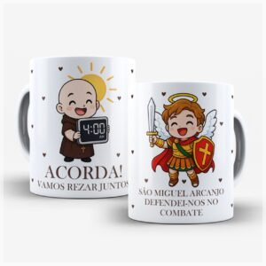 Sublimação Caneca Frei Gilson E São Miguel Arcanjo