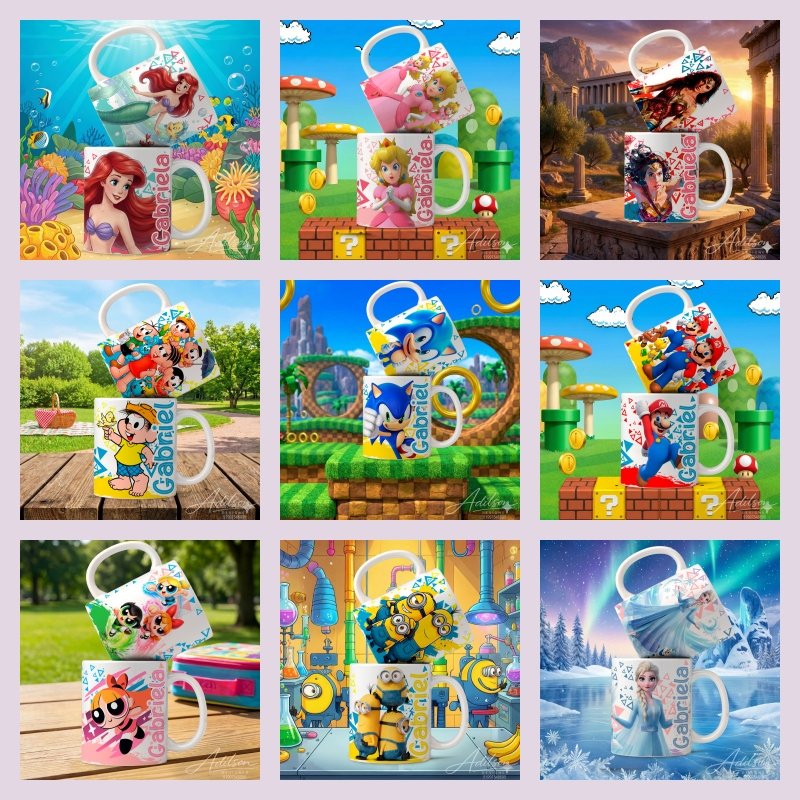 Sublimação Caneca Kit Personagem 2026