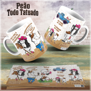 Sublimação Caneca Peão Todo Tatuado