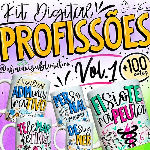 Sublimação Caneca Profissões Vol 1