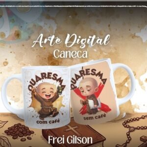 Sublimação Caneca Quaresma Com Café E Sem Café
