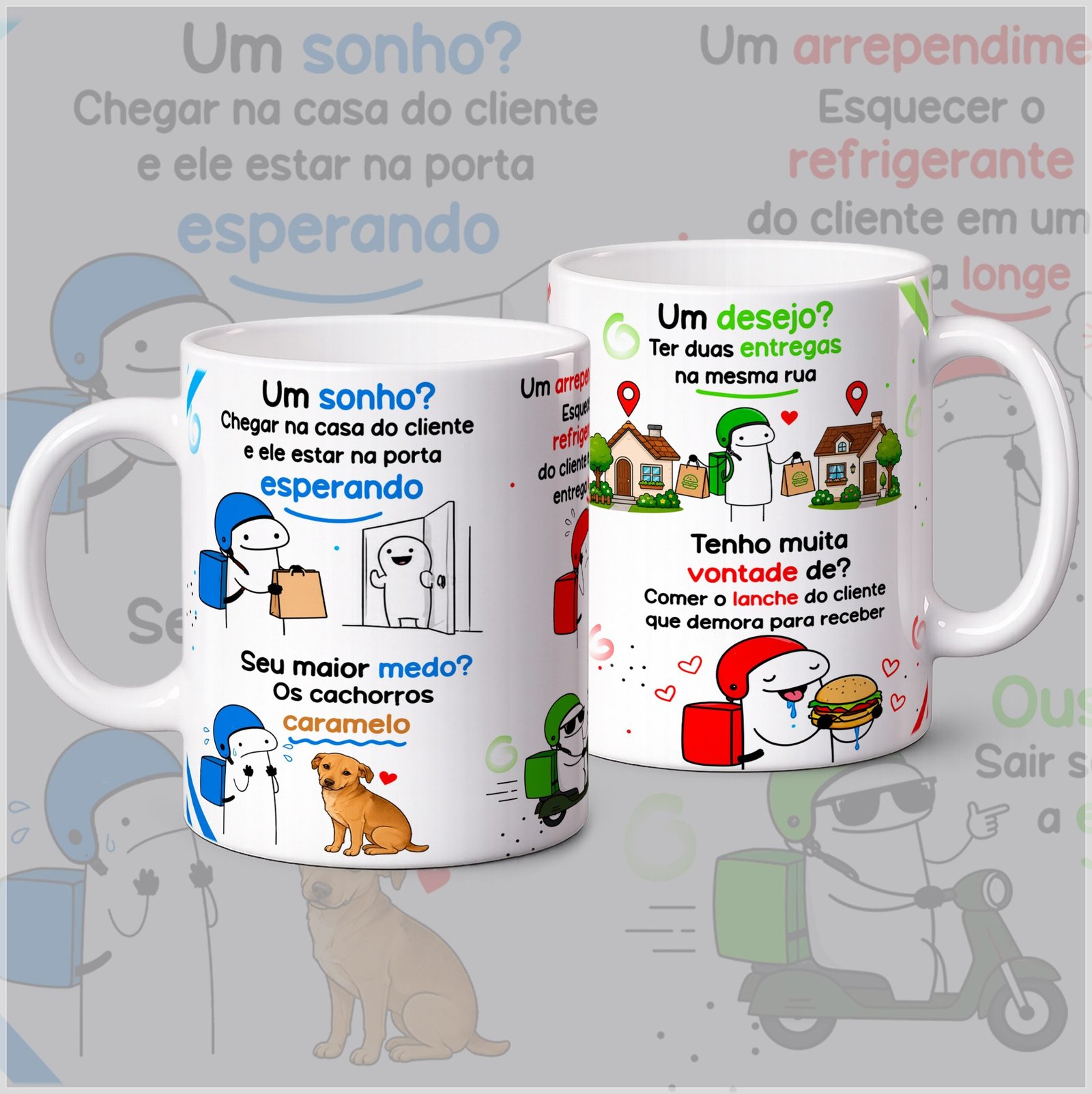 Sublimação Caneca Um Sonho Motoboy Flork
