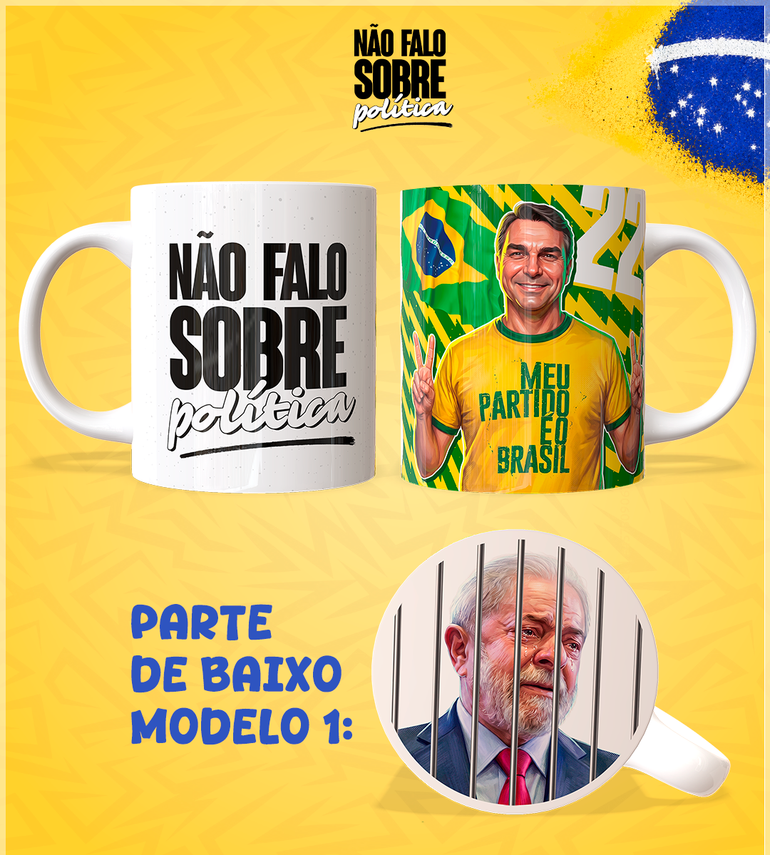 Sublimação Canecas Não Falo Sobre Politica