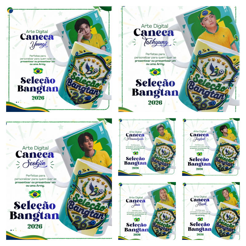 Sublimação Canecas Seleção Bangtan