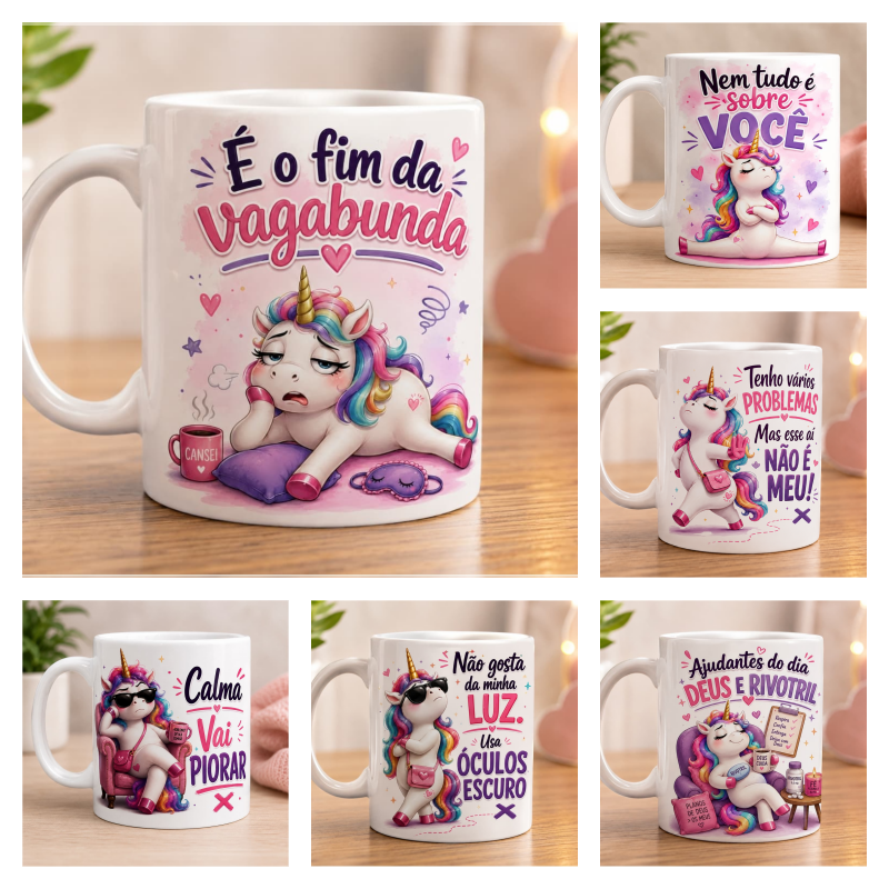 Sublimação Canecas Unicórnio Debochado
